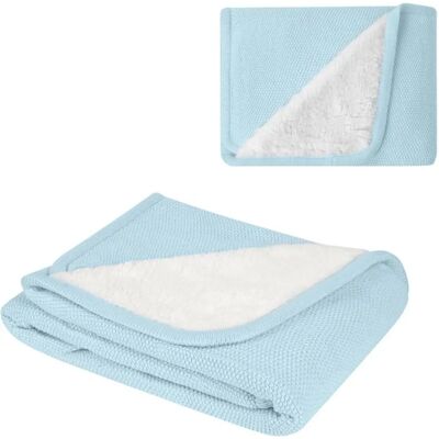 Lettino per bambino Kikkaboo azzurro chiaro - copertina lavorata Lettino per bambino Kikkaboo azzurro chiaro - copertina lavorata