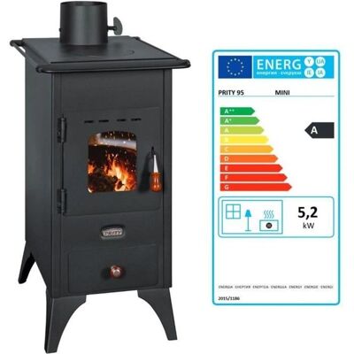 PRITY - Mini 5 kW - Plateau acier - Multi combustible - Poêle à bois - Publicité PRITY - Mini 5 kW - Plateau acier - Multi combustible - Poêle à bois - Publicité