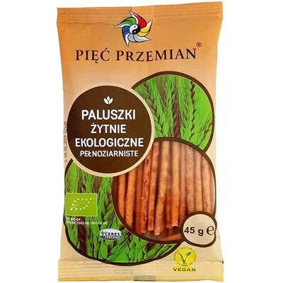 Pięć Zmianek Ekologiczne pełnoziarniste paluszki żytnie - Snack Pięć Zmianek Ekologiczne pełnoziarniste paluszki żytnie - Snack
