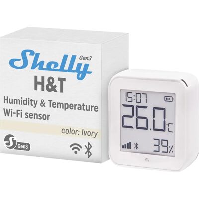 Shelly Ivory Temperatur- & Luftfuktighetssensor - Smart Hem Shelly Ivory Temperatur- & Luftfuktighetssensor - Smart Hem