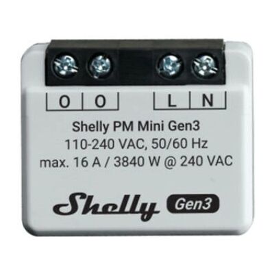 Shelly Shelly PM Mini Gen3 Smartswitch - Energimåler Shelly Shelly PM Mini Gen3 Smartswitch - Energimåler