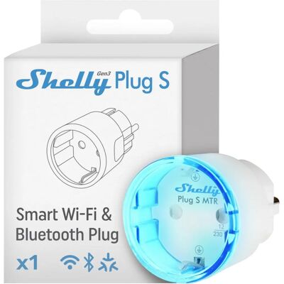 Shelly Plug S Gen3 - Smart Wi-Fi Uttag med Energimätare - Vit Shelly Plug S Gen3 - Smart Wi-Fi Uttag med Energimätare - Vit