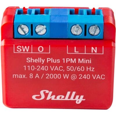 Shelly Plus 1PM Mini - Relé Wi-Fi compacto para monitoreo de energía Shelly Plus 1PM Mini - Relé Wi-Fi compacto para monitoreo de energía