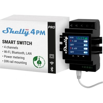 Relè Shelly Pro 4PM - 4 Canali, Max 40A, Monitoraggio energia Relè Shelly Pro 4PM - 4 Canali, Max 40A, Monitoraggio energia