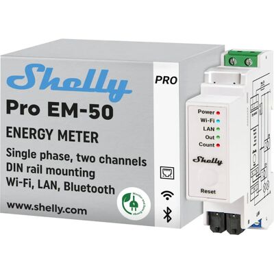 Shelly Pro EM 50A - Compteur d'énergie - Wi-Fi, Bluetooth & LAN - 2x 50A Circuits Shelly Pro EM 50A - Compteur d'énergie - Wi-Fi, Bluetooth & LAN - 2x 50A Circuits