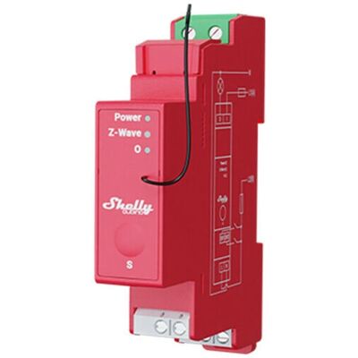 Shelly Qubino Wave PRO 1PM Relè elettrico Z-Wave - Rosso Shelly Qubino Wave PRO 1PM Relè elettrico Z-Wave - Rosso