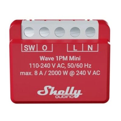 Shelly Qubino Wave 1PM Mini Slimme Schakelaar - Z-Wave Schakelaar Shelly Qubino Wave 1PM Mini Slimme Schakelaar - Z-Wave Schakelaar