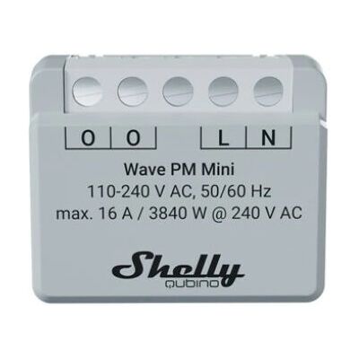 Shelly Qubino Wave PM Mini - Interruptor inteligente Z-Wave gris 16A Shelly Qubino Wave PM Mini - Interruptor inteligente Z-Wave gris 16A