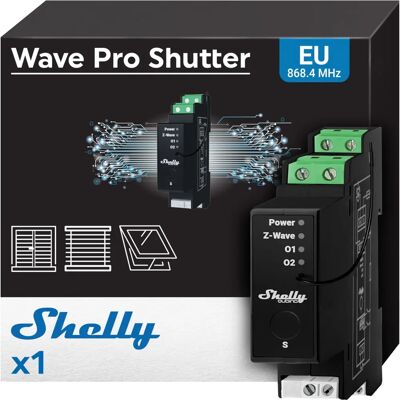 Shelly Qubino Wave PRO Volet Roulant - Hub Domotique - Noir Shelly Qubino Wave PRO Volet Roulant - Hub Domotique - Noir