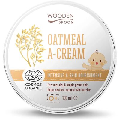 WoodenSpoon Oatmeal A-Cream - Crema nutriente e lenitiva per pelle secca e atopica - 100 ml WoodenSpoon Oatmeal A-Cream - Crema nutriente e lenitiva per pelle secca e atopica - 100 ml