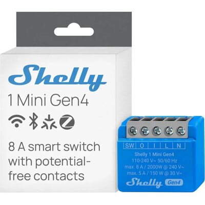 Shelly 1 Mini Gen4 - Flermodalt smartbryter Shelly 1 Mini Gen4 - Flermodalt smartbryter