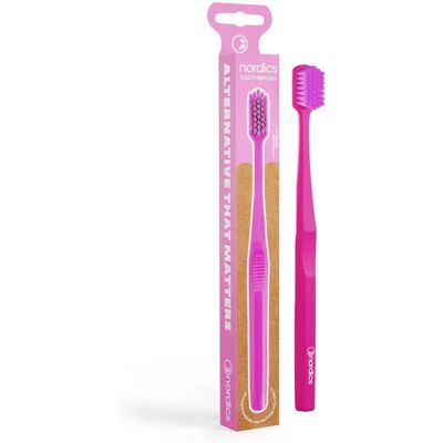 Nordics Brosse à dents adulte premium rose - Toothbrush - Publicité Nordics Brosse à dents adulte premium rose - Toothbrush - Publicité
