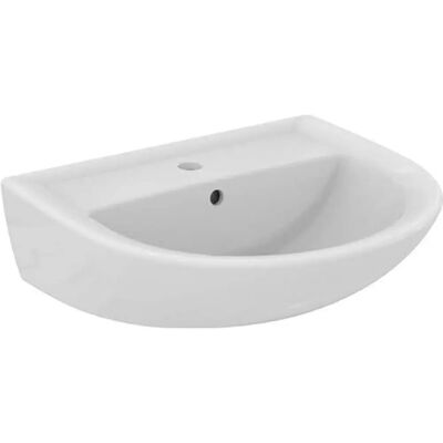 Lavabo Eurovit di Ideal Standard - Ceramica, 550x460 mm, Bianco, Con troppopieno Lavabo Eurovit di Ideal Standard - Ceramica, 550x460 mm, Bianco, Con troppopieno