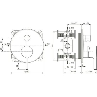 Ideal Standard Modell A7383GN Wandmontage Badarmatur - Joy Serie Ideal Standard Modell A7383GN Wandmontage Badarmatur - Joy Serie