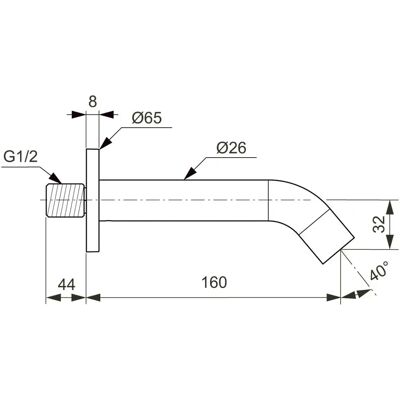 Ideal Standard Boca de pared - Proyección 160mm - Silver Storm - Tipo de pared Ideal Standard Boca de pared - Proyección 160mm - Silver Storm - Tipo de pared