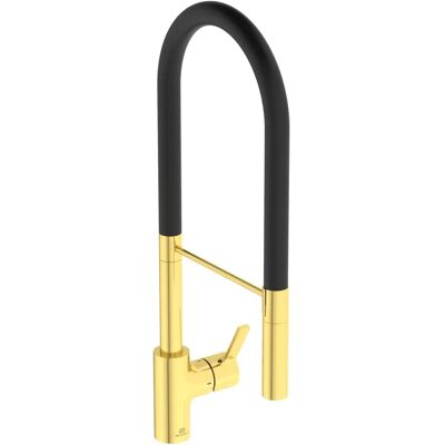 Ideal Standard BD421A2 Brushed Gold Kitchen Faucet - Semi-Pro 2-Function Spray Ideal Standard BD421A2 Brushed Gold Kitchen Faucet - Semi-Pro 2-Function Spray