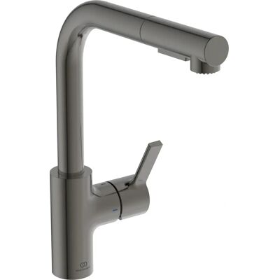 Ideal Standard BD420A5 Magnetic Grey Kitchen Faucet with Tubular Spout & 2-Function Spray Ideal Standard BD420A5 Magnetic Grey Kitchen Faucet with Tubular Spout & 2-Function Spray