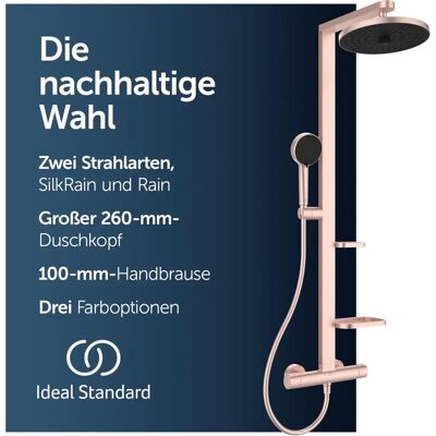 Sistema doccia Ideal Standard Alu+ rosa con termostato - Doccia Sistema doccia Ideal Standard Alu+ rosa con termostato - Doccia