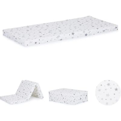 Chipolino Faltbarer Babymatratze - 120x60cm - Weiß, Grau mit Sternen Chipolino Faltbarer Babymatratze - 120x60cm - Weiß, Grau mit Sternen