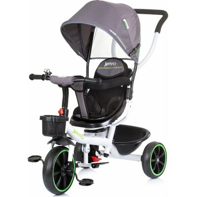 Chipolino Jetro Světle šedé 3v1 tříkolka s otáčecím sedadlem a tlačnými rukojeťmi Chipolino Jetro Světle šedé 3v1 tříkolka s otáčecím sedadlem a tlačnými rukojeťmi