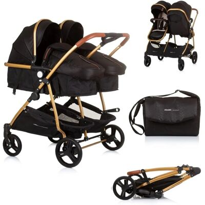 Chipolino Zwillingskinderwagen Duo Smart - Klappbar, Verstellbar, Schwarz Chipolino Zwillingskinderwagen Duo Smart - Klappbar, Verstellbar, Schwarz