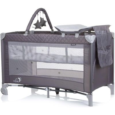 Cuna de viaje Chipolino Luna - Plegable con Cambiador y Arco de Juegos - Gris claro Cuna de viaje Chipolino Luna - Plegable con Cambiador y Arco de Juegos - Gris claro