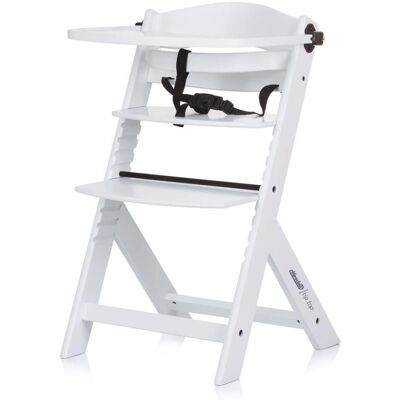 Silla alta infantil Chipolino Tip Top blanca - Ajustable, de madera Silla alta infantil Chipolino Tip Top blanca - Ajustable, de madera