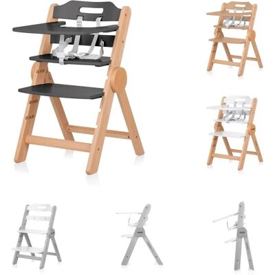 Silla Alta Infantil Chipolino Cacao - Ajustable, Plegable, Madera de Haya Silla Alta Infantil Chipolino Cacao - Ajustable, Plegable, Madera de Haya