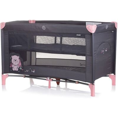Cuna de viaje Chipolino Ariel - 2 niveles, entrada lateral, portátil, rosa y gris Cuna de viaje Chipolino Ariel - 2 niveles, entrada lateral, portátil, rosa y gris