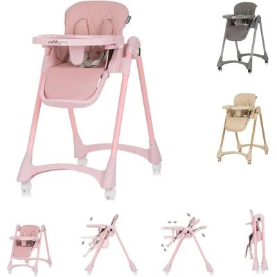 Silla alta infantil Chipolino Candy Shop - Rosa - Ajustable, Plegable, 4 Ruedas Silla alta infantil Chipolino Candy Shop - Rosa - Ajustable, Plegable, 4 Ruedas