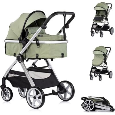 Chipolino Vista 2-in-1 Kinderwagen mit Wickeltasche - Grün Chipolino Vista 2-in-1 Kinderwagen mit Wickeltasche - Grün