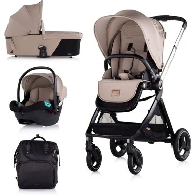 Chipolino Elite 3 in 1 Kinderwagen & Autositz Braun Chipolino Elite 3 in 1 Kinderwagen & Autositz Braun