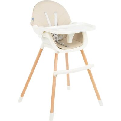 Kikkaboo - Nutri 2 in 1 - Beige - Gambe in legno Kikkaboo - Nutri 2 in 1 - Beige - Gambe in legno