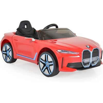 BMW i4 Kinder Elektroauto - Fernbedienung Lichter - 30kg Rot BMW i4 Kinder Elektroauto - Fernbedienung Lichter - 30kg Rot