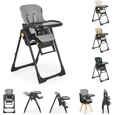 Cangaroo Kinderhochstuhl Tiramisu - 2-in-1 Klappbar Höhenverstellbar - Grau Cangaroo Kinderhochstuhl Tiramisu - 2-in-1 Klappbar Höhenverstellbar - Grau