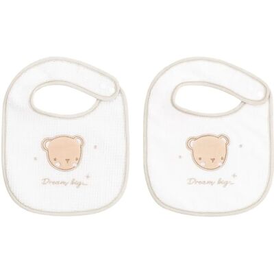 Kikkaboo Baby Lätzchen-Set aus 2, Baumwolle Beige Kikkaboo Baby Lätzchen-Set aus 2, Baumwolle Beige