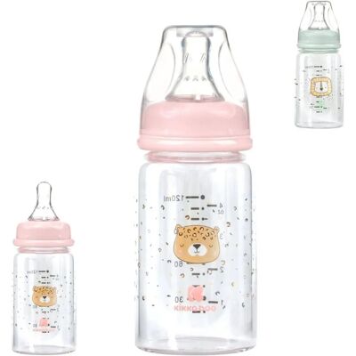 Kikkaboo Baby-Glasflasche 120 ml Savanna Anti-Kolik-Silikonsauger Größe S - Babyflasche Kikkaboo Baby-Glasflasche 120 ml Savanna Anti-Kolik-Silikonsauger Größe S - Babyflasche