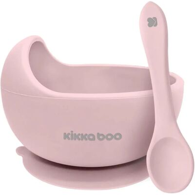 Kikkaboo Dětská Silikonová Miska Yummy - 250 ml, Lžíce, Přísavka Růžová Kikkaboo Dětská Silikonová Miska Yummy - 250 ml, Lžíce, Přísavka Růžová