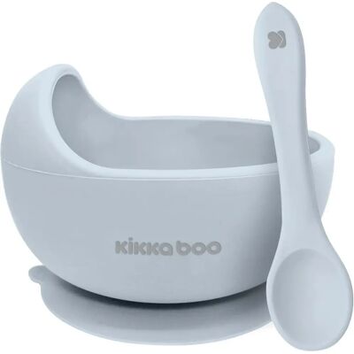 Kikkaboo Ciotola per Bambini in Silicone Yummy - 250 ml, con Cucchiaio, Blu Kikkaboo Ciotola per Bambini in Silicone Yummy - 250 ml, con Cucchiaio, Blu
