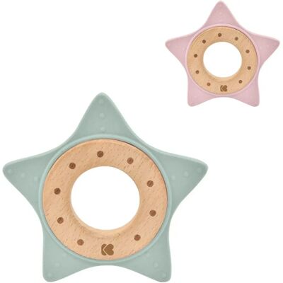 Kikkaboo Anello per dentizione Stella - Anello in Legno di Faggio e Silicone, Verde Kikkaboo Anello per dentizione Stella - Anello in Legno di Faggio e Silicone, Verde