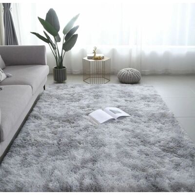 FREOSEN Alfombra Gris de Pelo Largo Antideslizante - Alfombra FREOSEN Alfombra Gris de Pelo Largo Antideslizante - Alfombra