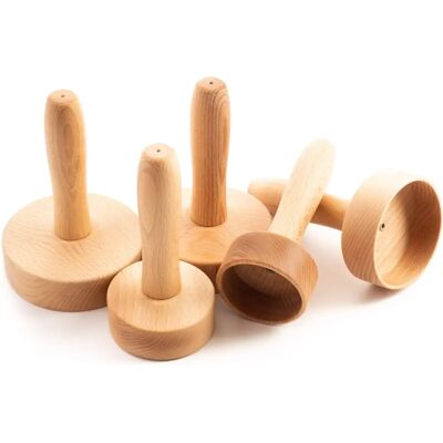 TUULI - 5 Pièces Coupes en Bois - Bois Naturel - Φ7-11 cm - Kit Massage - Publicité TUULI - 5 Pièces Coupes en Bois - Bois Naturel - Φ7-11 cm - Kit Massage - Publicité