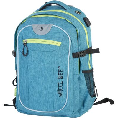 Wheel-Bee Turquoise Revolution LED Schoolrugzak Wheel-Bee Turquoise Revolution LED Schoolrugzak