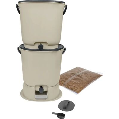 Skaza - Bokashi Essential - 15.3L - Crème - Composteur - Publicité Skaza - Bokashi Essential - 15.3L - Crème - Composteur - Publicité
