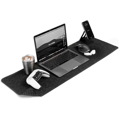 Deltahub - Tapis de Bureau Minimaliste - Gris Foncé - Protège-Desk - Publicité Deltahub - Tapis de Bureau Minimaliste - Gris Foncé - Protège-Desk - Publicité