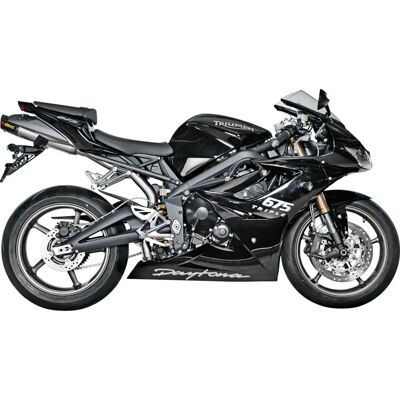 Silencieux Slip On en Titane Akrapovic Triumph Daytona 675 - Publicité Silencieux Slip On en Titane Akrapovic Triumph Daytona 675 - Publicité