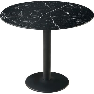 CASA VITAL Tasini - Table à manger en verre noir 90x75cm - Publicité CASA VITAL Tasini - Table à manger en verre noir 90x75cm - Publicité
