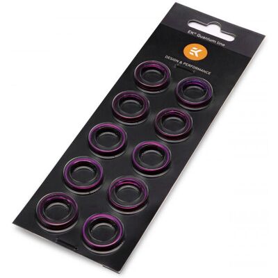 EK Water Blocks EK-Quantum Torque Anelli di Colore 10-Pack HDC 12 - Viola - Raccordi di raffreddamento EK Water Blocks EK-Quantum Torque Anelli di Colore 10-Pack HDC 12 - Viola - Raccordi di raffreddamento