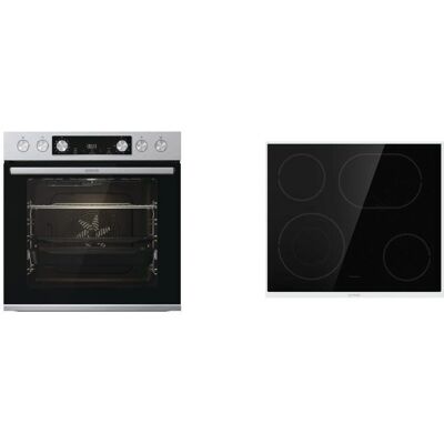 Gorenje BCS6737E06X + ECD634BX Keittiön uuni ja liesisetti - Iso, Ruostumaton teräs Gorenje BCS6737E06X + ECD634BX Keittiön uuni ja liesisetti - Iso, Ruostumaton teräs