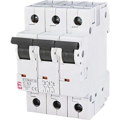 ETI-Polam Asti-Etimat 10 3P C 63A Überstromschalter ETI-Polam Asti-Etimat 10 3P C 63A Überstromschalter